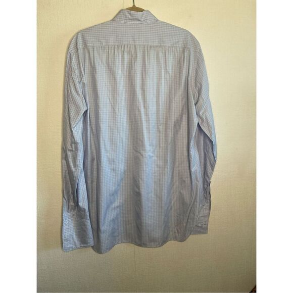 Kiton Shirt Mens‎ 15.5 39 Blue Long Sleeve Button Up Gingham Plaid Cotton Office - Picture 6 of 9